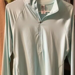 Champion Light Blue runners Pullover, medium, reflective,‎ 1/2 zip, moisture wi